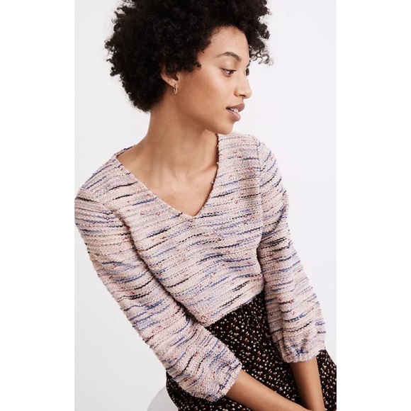 π Madewell Rainbow Jacquard Full Sleeve Top L NWT - Picture 1 of 8